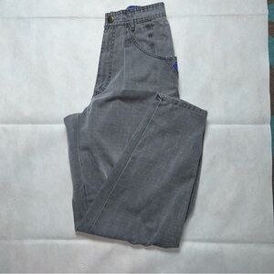 Vintage Bugle Boy barrel style grey cotton pants “all bagged out” size 3/4